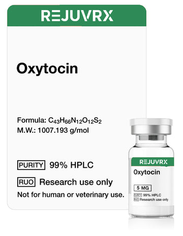REJUVRX Oxytocin packaging with a vial on a white background