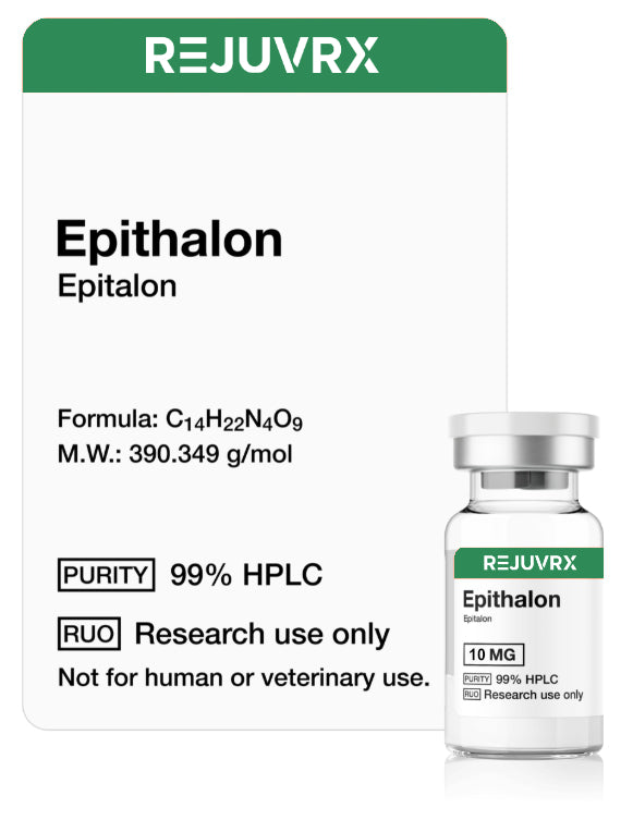REJUVRX Epithalon packaging with a vial on a white background