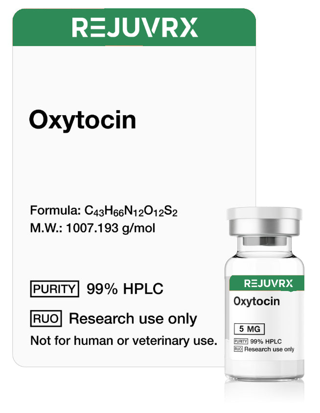 REJUVRX Oxytocin packaging with a vial on a white background