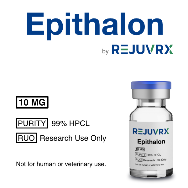 Epithalon by REJUVRX vial with product details on a white background