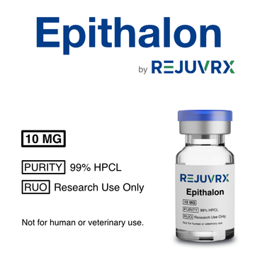 Epithalon by REJUVRX vial with product details on a white background
