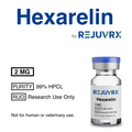 Hexarelin by REJUVRX with a vial on a white background