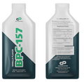 Two bottles of BPC-157 with one showing front and back labels