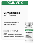 REJUVRX Semaglutide GLP-1 Analogue packaging with vial and label details.